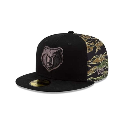 Memphis Grizzlies Gorra | New Era NBA Camo Panel 59fifty Fitted Cap Mexico - Negros